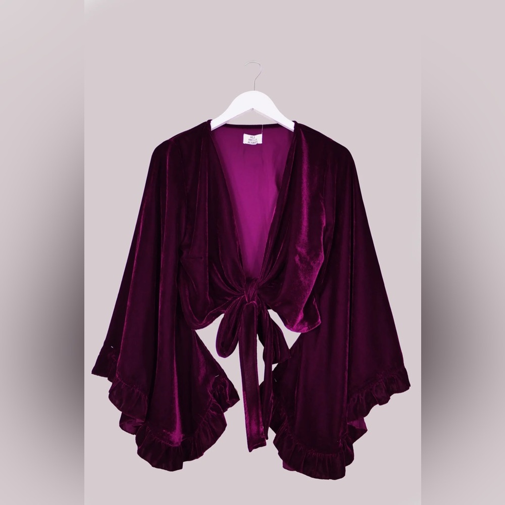 Khroma Venus Wrap Top in Plum Purple Velvet - All About Audrey